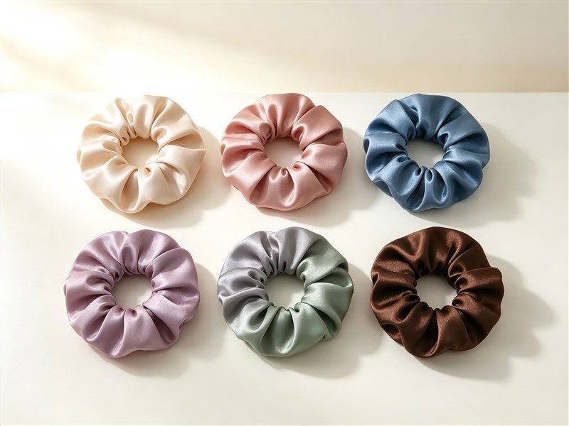 Silk Scrunchies Set (mulberry silk, 6 pcs)