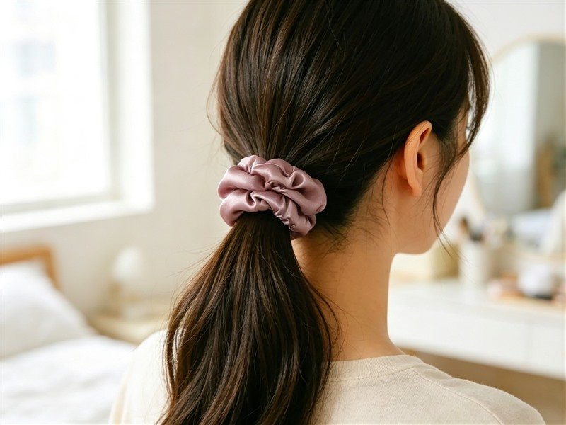 Silk Scrunchies Set (mulberry silk, 6 pcs)