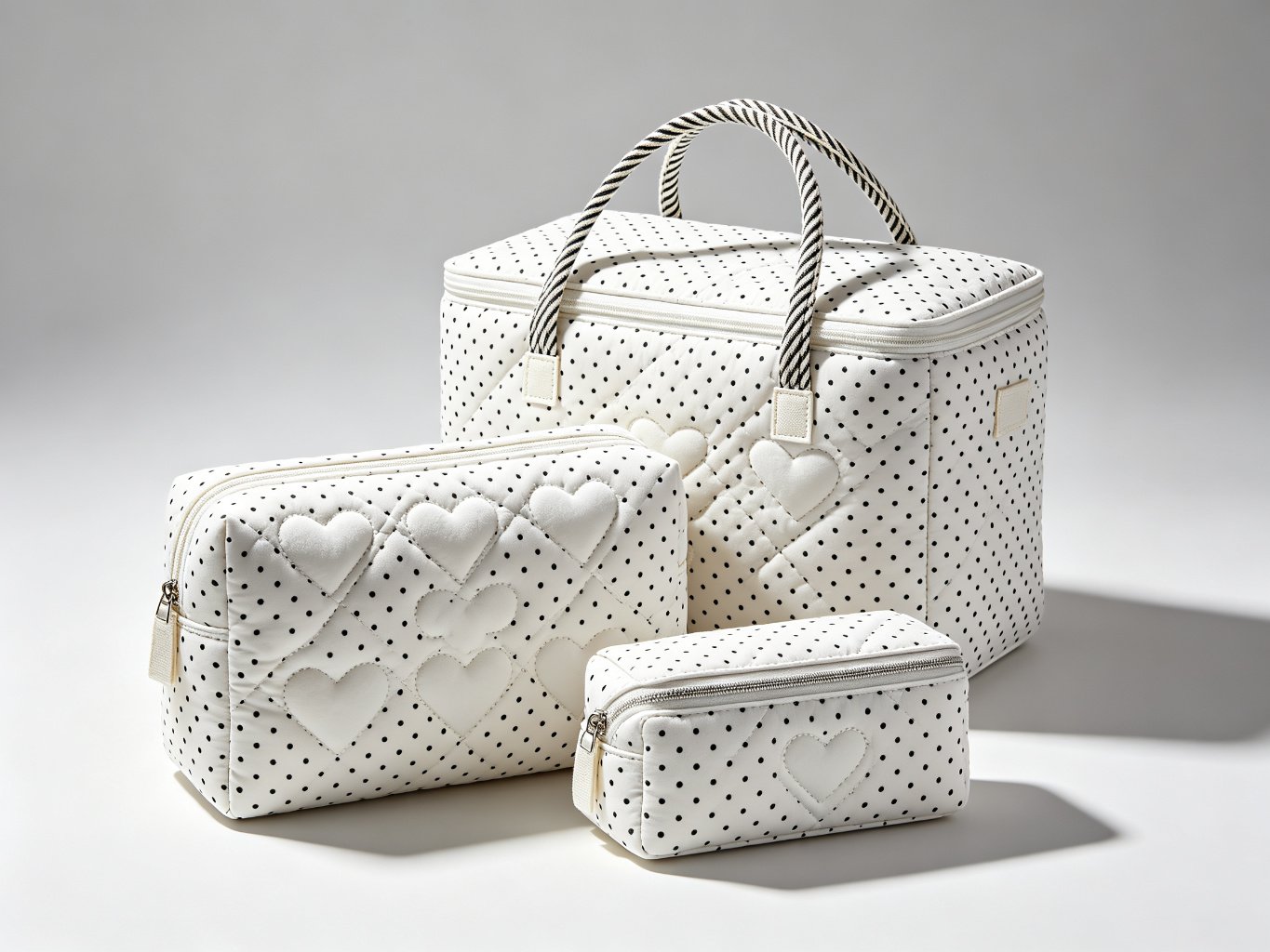 Quilted Cosmetic Bag (multi-compartment)