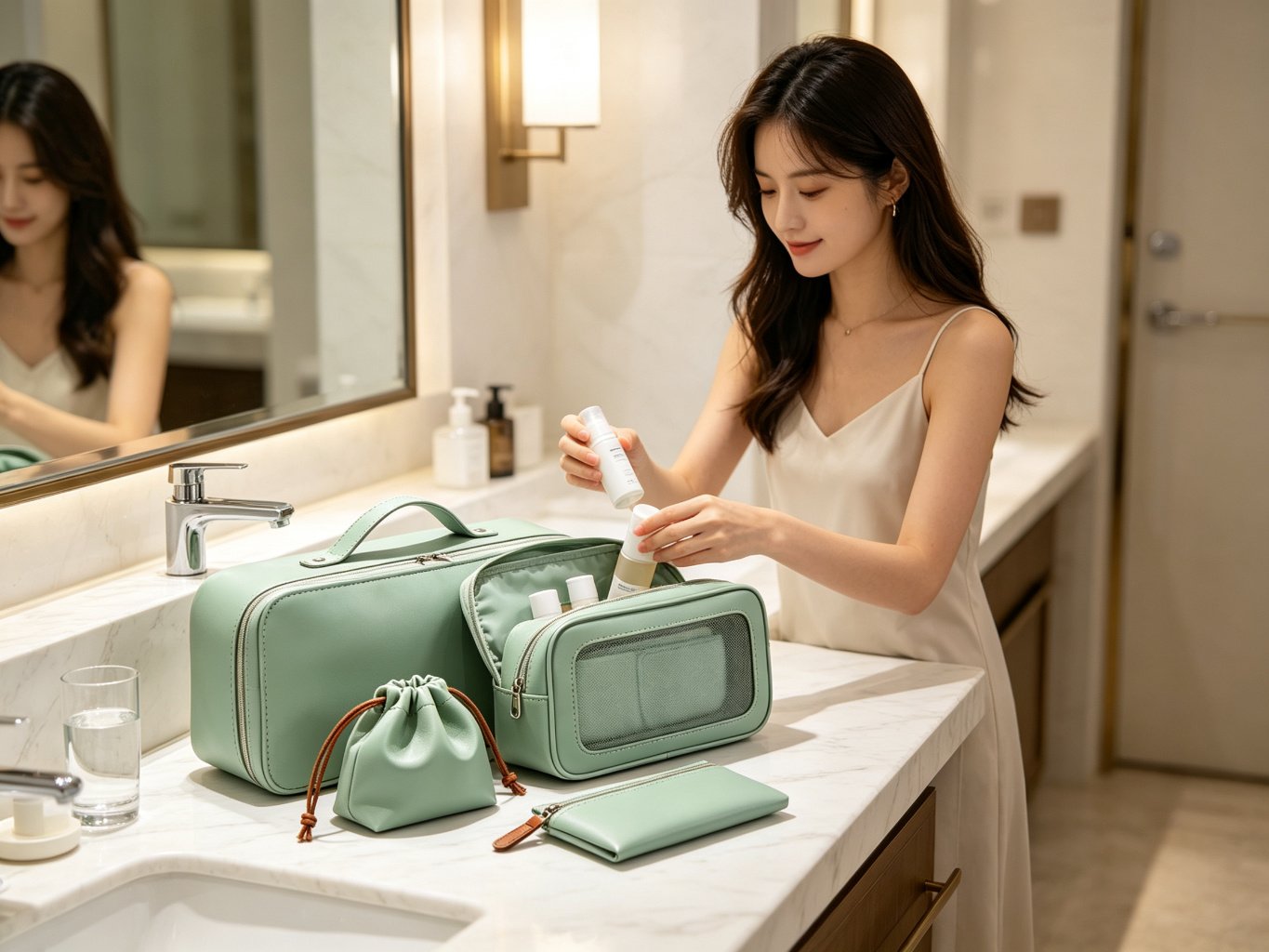PU Leather Toiletry Bag (travel set)