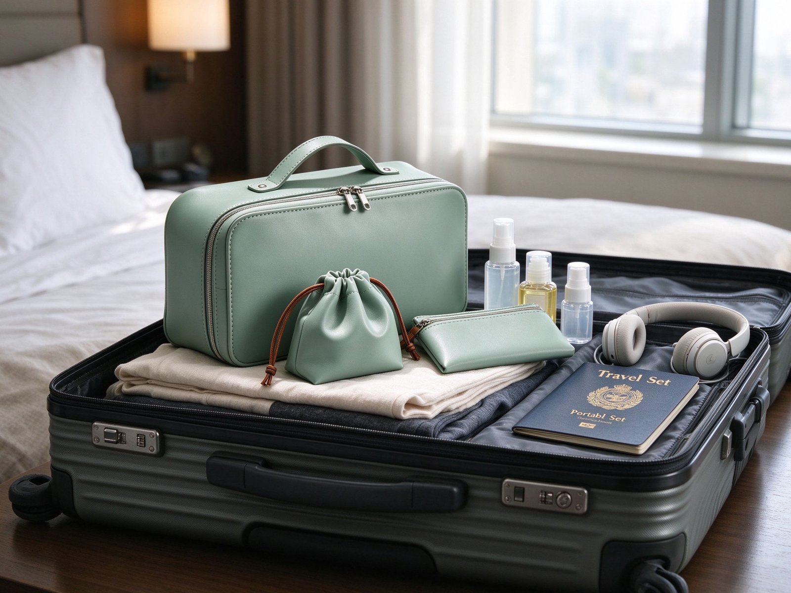 PU Leather Toiletry Bag (travel set)