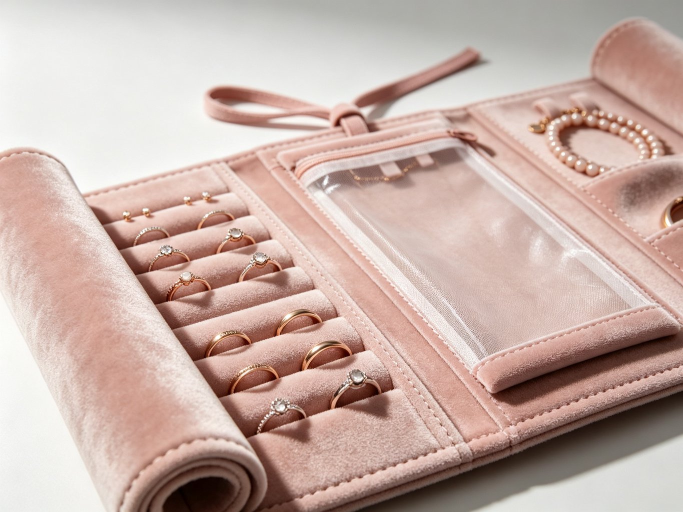 Roll-up Jewelry Organizer (velvet)