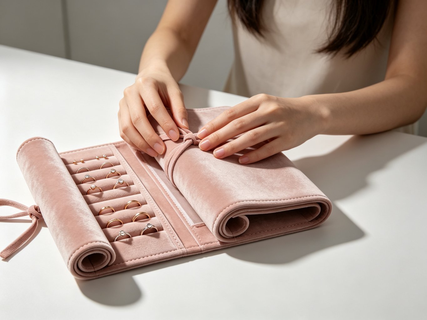 Roll-up Jewelry Organizer (velvet)