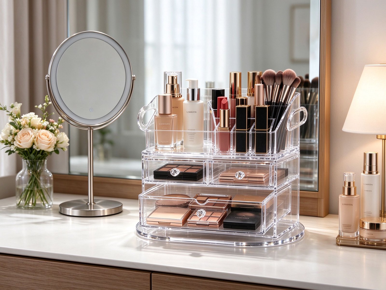 Acrylic Makeup Organizer (drawer, rotating)