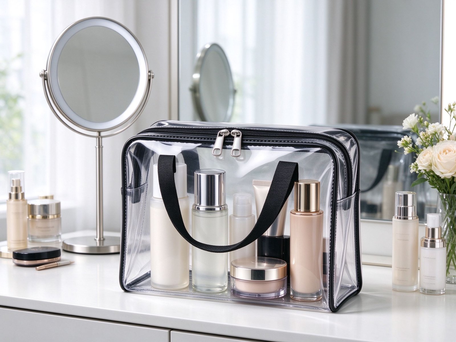 Clear Makeup Bag (travel cosmetic pouch)